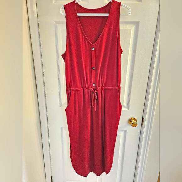 Comfy Dark Red Summer Lounge Dress - Picture 1 of 2